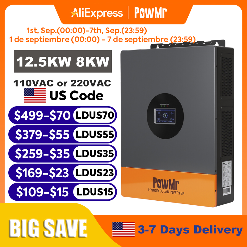 Drone Solar Charger - Inversor Solar Híbrido PowMr 12.5KW 8KW