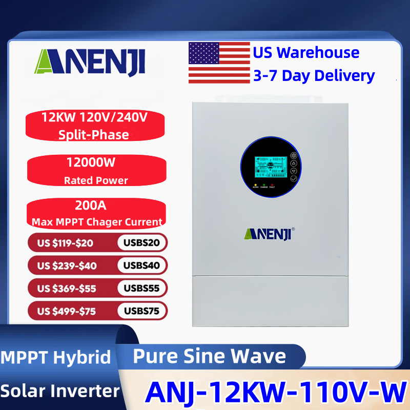 Drone Solar Charger - Inversor Solar Híbrido ANENJI de 12KW,
